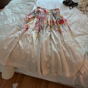 Zimmermann Cream Floral Maxi Skirt